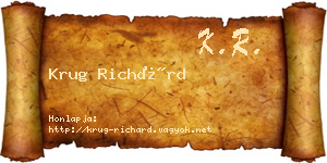 Krug Richárd névjegykártya